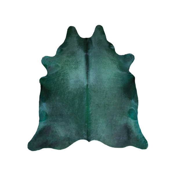 Luxury Cowhides Handmade Cowhide Leather Green Rug Wayfair Canada